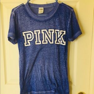PINK Victoria's Secret Tops - Pink Logo Blue Tee FINAL PRICE PINK Victoria's Secret Tops - Pink Logo Blue Tee FINAL PRICE